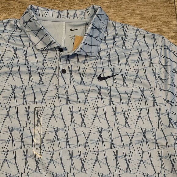 Nike Dri-Fit Golf Polo Mens XL Pine Needle All Over Print Pattern FQ1134-464 NWT - Picture 1 of 5